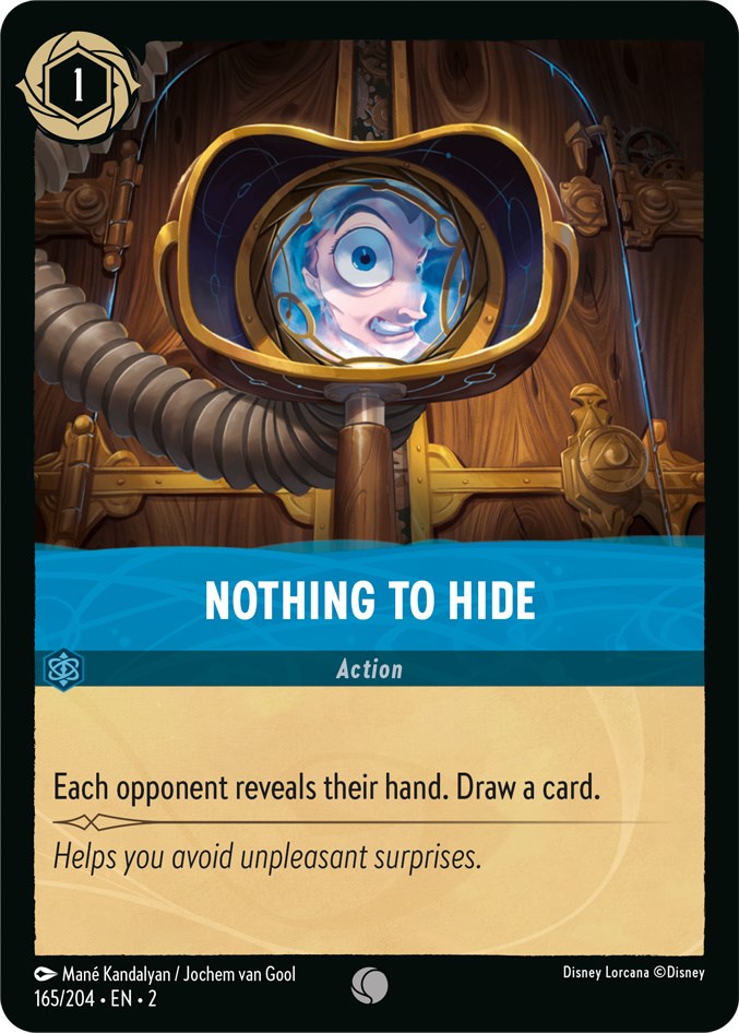 Nothing to Hide (165/204) [Rise of the Floodborn] - Disney - Card Brawlers | Quebec | Canada |