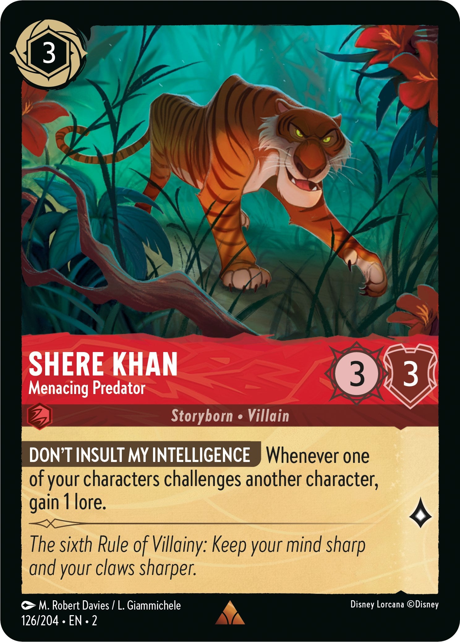 Shere Khan - Menacing Predator (126/204) [Rise of the Floodborn] - Disney - Card Brawlers | Quebec | Canada |