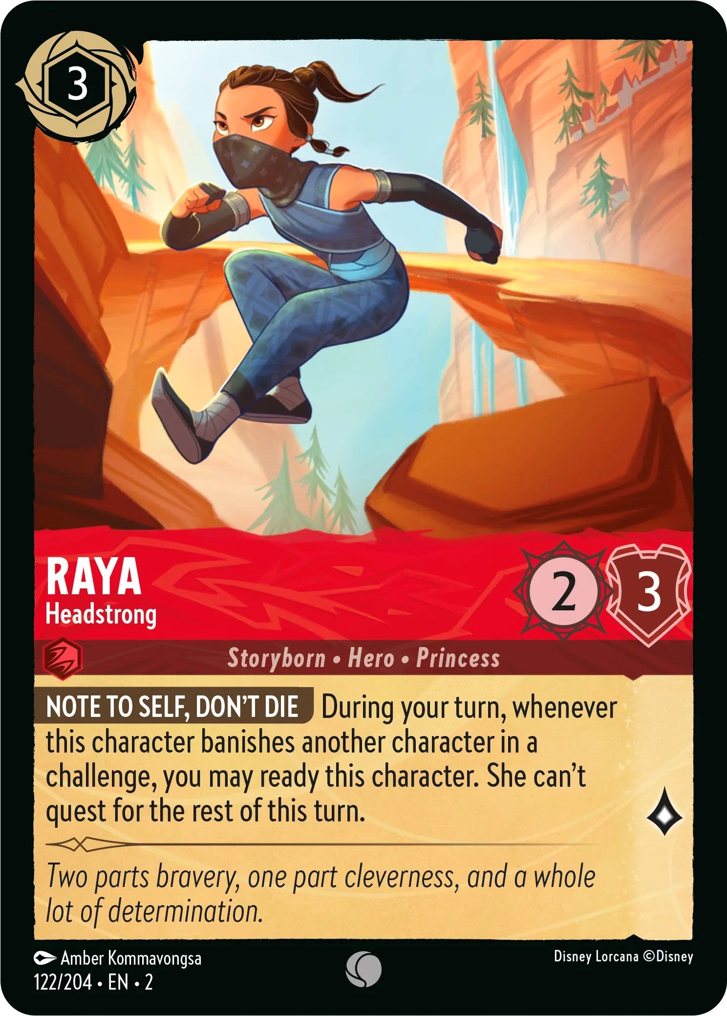 Raya - Headstrong (122/204) [Rise of the Floodborn] - Disney - Card Brawlers | Quebec | Canada |