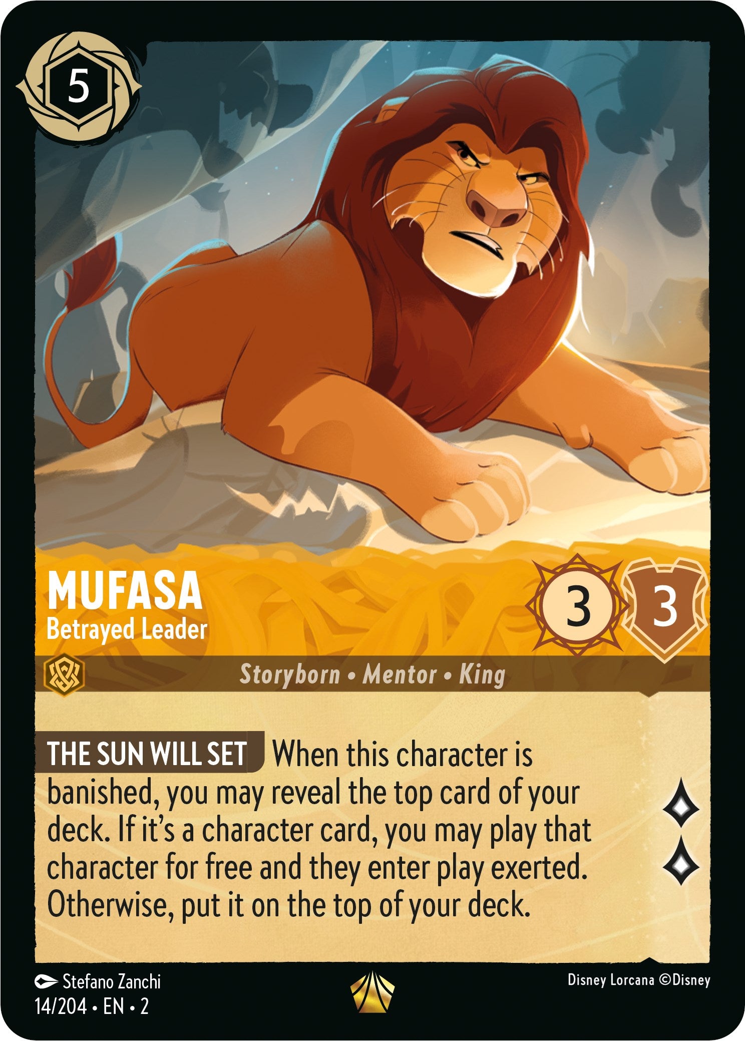 Mufasa - Betrayed Leader (14/204) [Rise of the Floodborn] - Disney - Card Brawlers | Quebec | Canada |