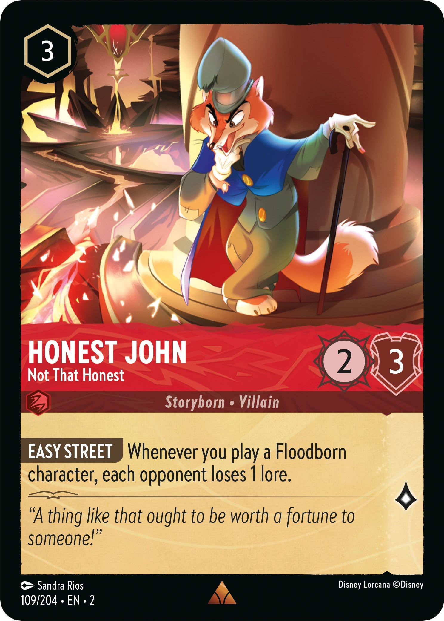 Honest John - Not That Honest (109/204) [Rise of the Floodborn] - Disney - Card Brawlers | Quebec | Canada |
