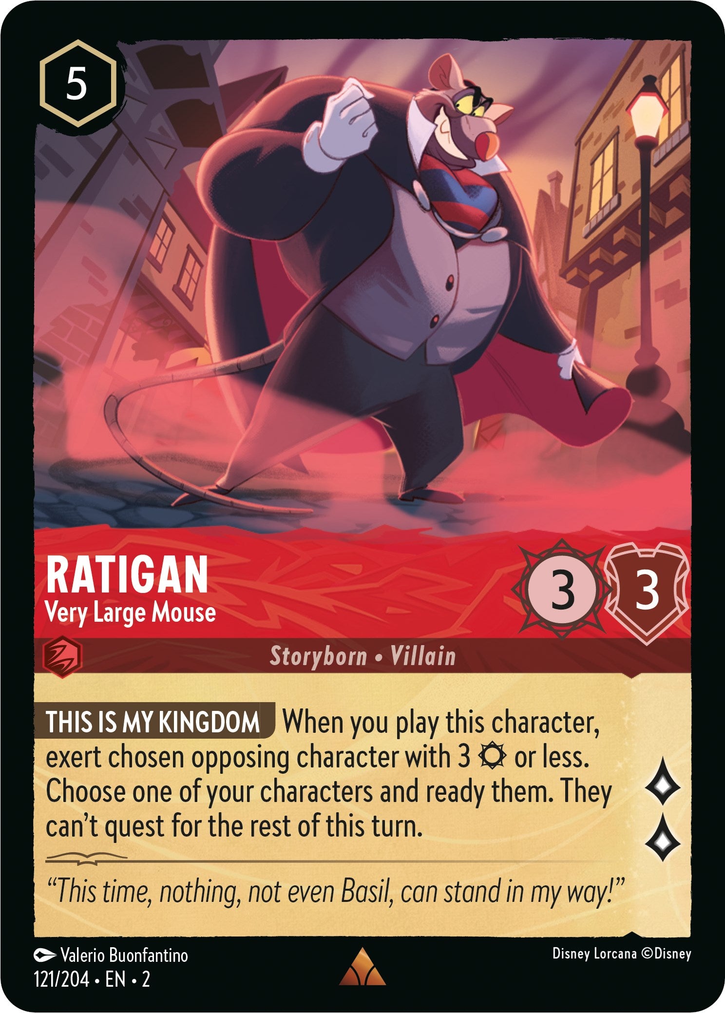 Ratigan - Very Large Mouse (121/204) [Rise of the Floodborn] - Disney - Card Brawlers | Quebec | Canada |