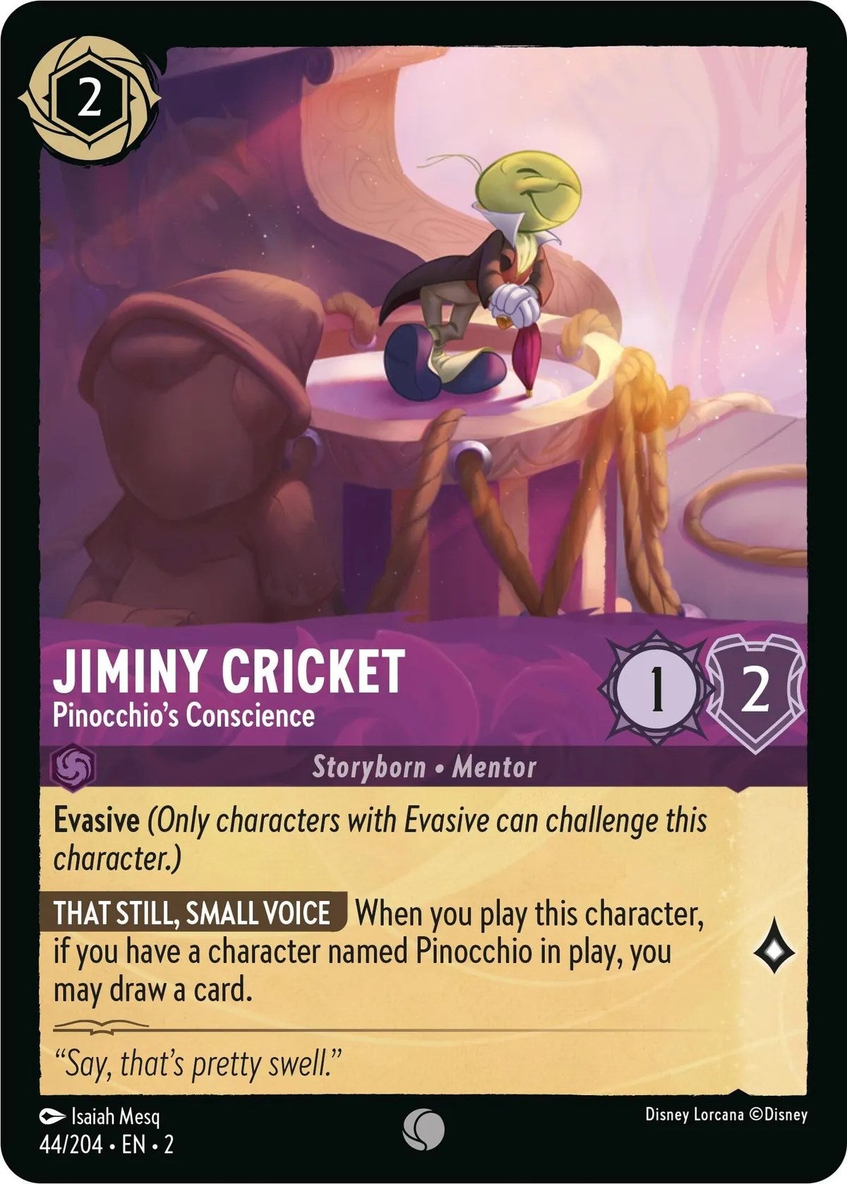 Jiminy Cricket - Pinocchio's Conscience (44/204) [Rise of the Floodborn] - Disney - Card Brawlers | Quebec | Canada |
