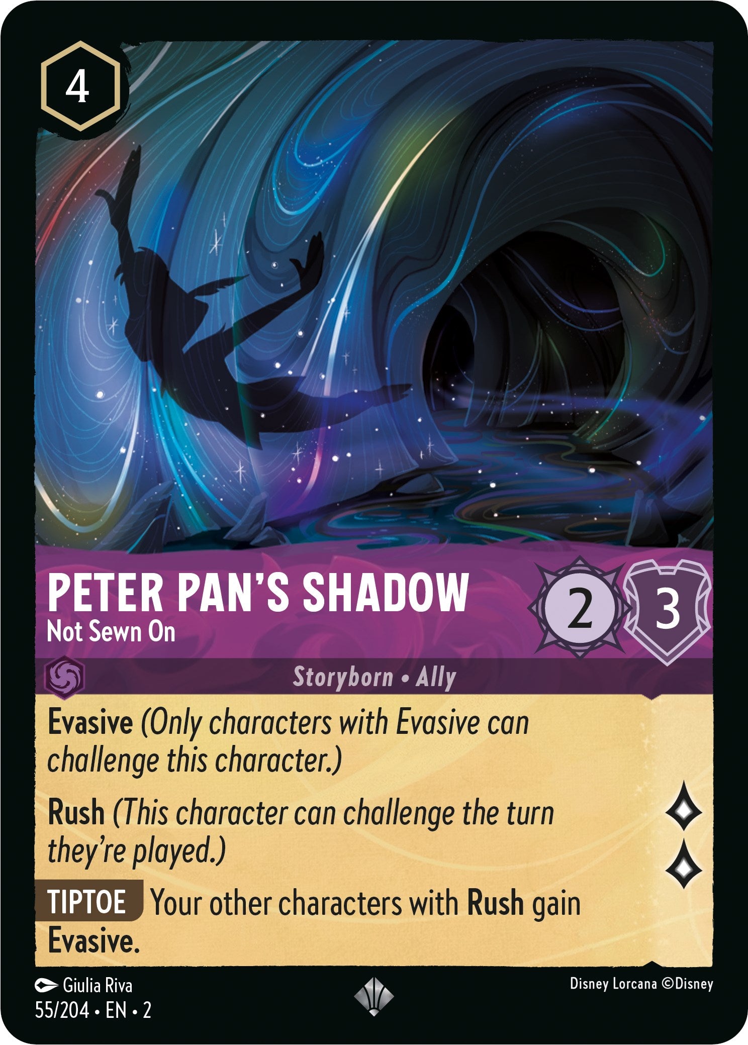 Peter Pan's Shadow - Not Sewn On (55/204) [Rise of the Floodborn] - Disney - Card Brawlers | Quebec | Canada |
