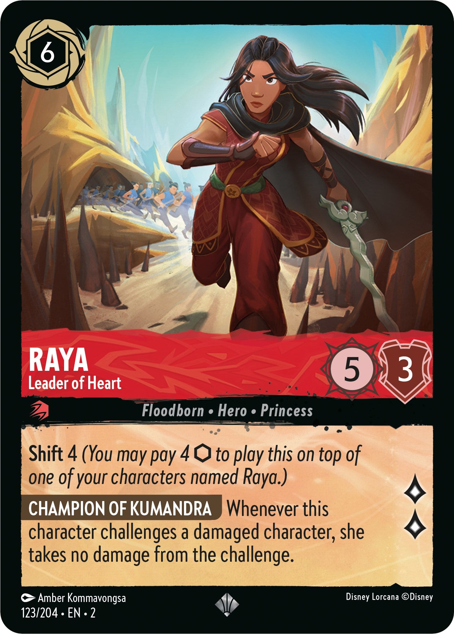 Raya - Leader of Heart (123/204) [Rise of the Floodborn] - Disney - Card Brawlers | Quebec | Canada |