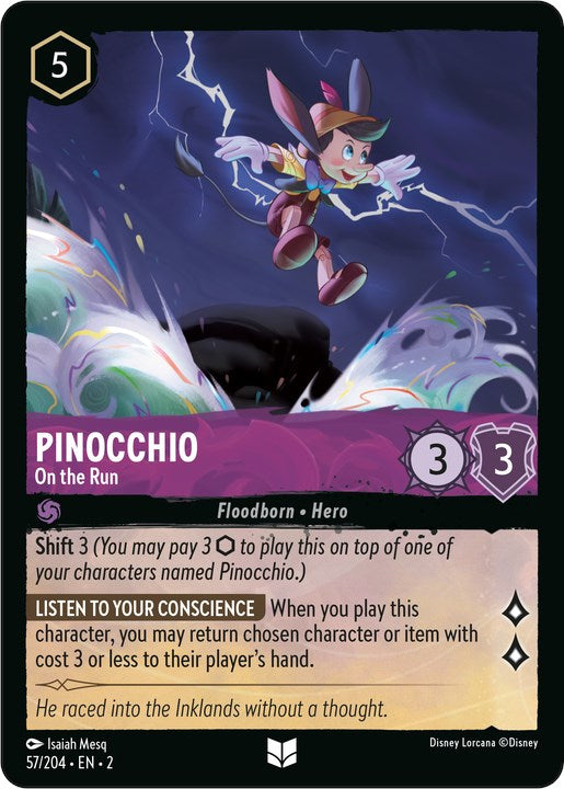 Pinocchio - On the Run (57/204) [Rise of the Floodborn] - Disney - Card Brawlers | Quebec | Canada |