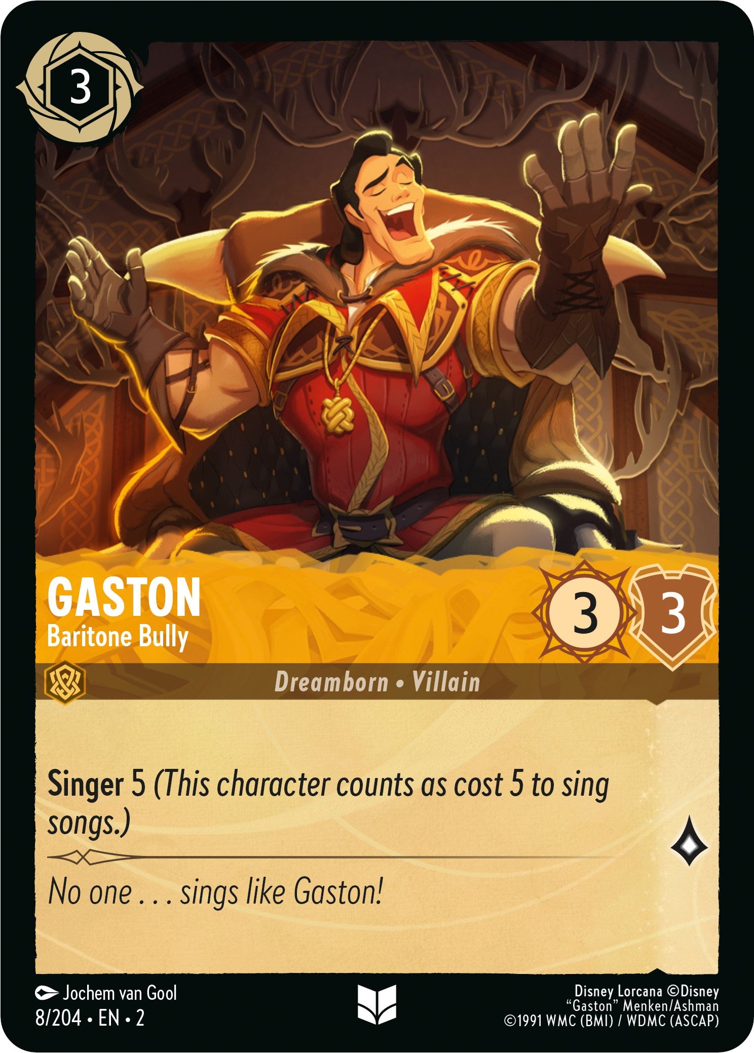 Gaston - Baritone Bully (8/204) [Rise of the Floodborn] - Disney - Card Brawlers | Quebec | Canada |