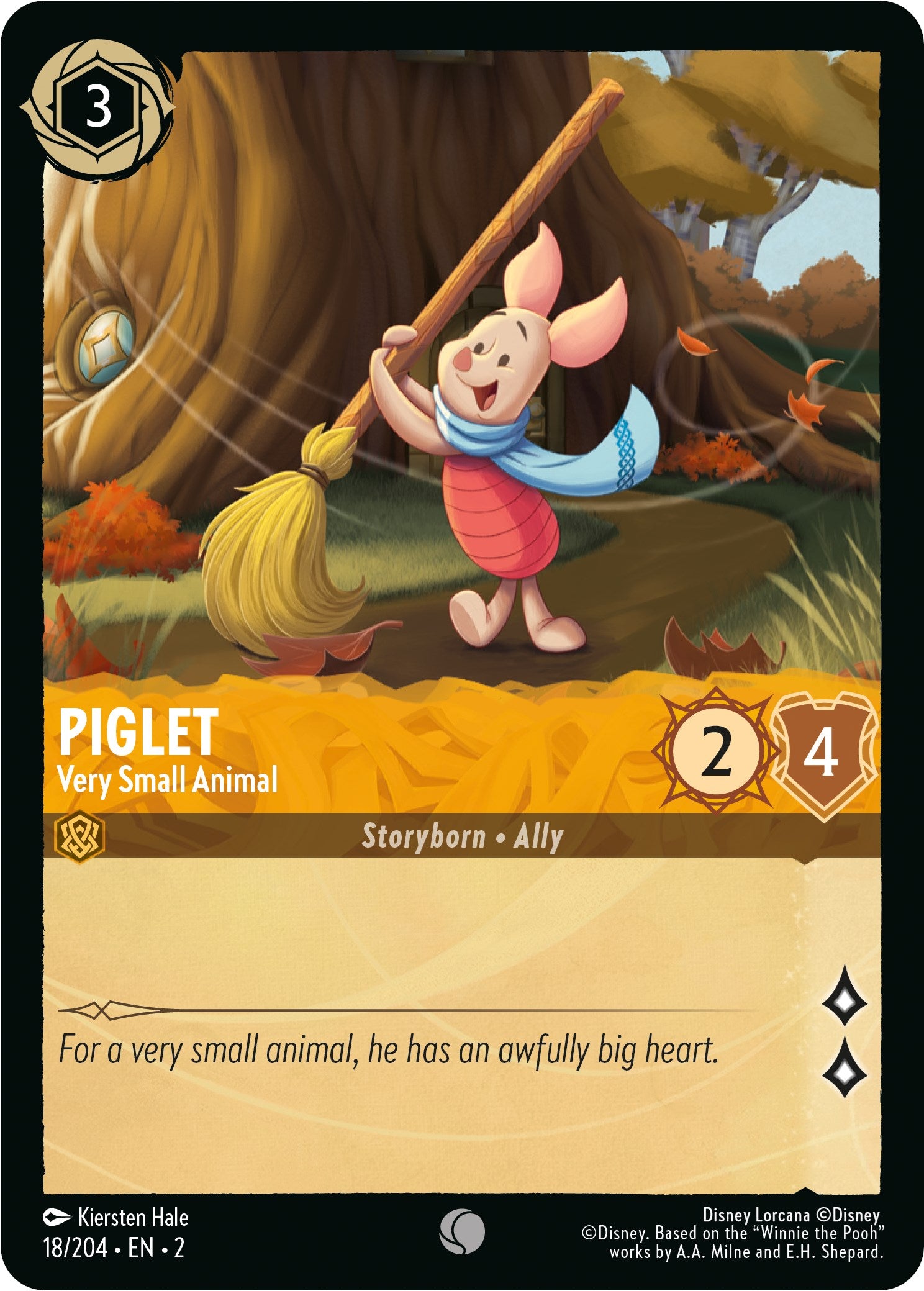 Piglet - Very Small Animal (18/204) [Rise of the Floodborn] - Disney - Card Brawlers | Quebec | Canada |