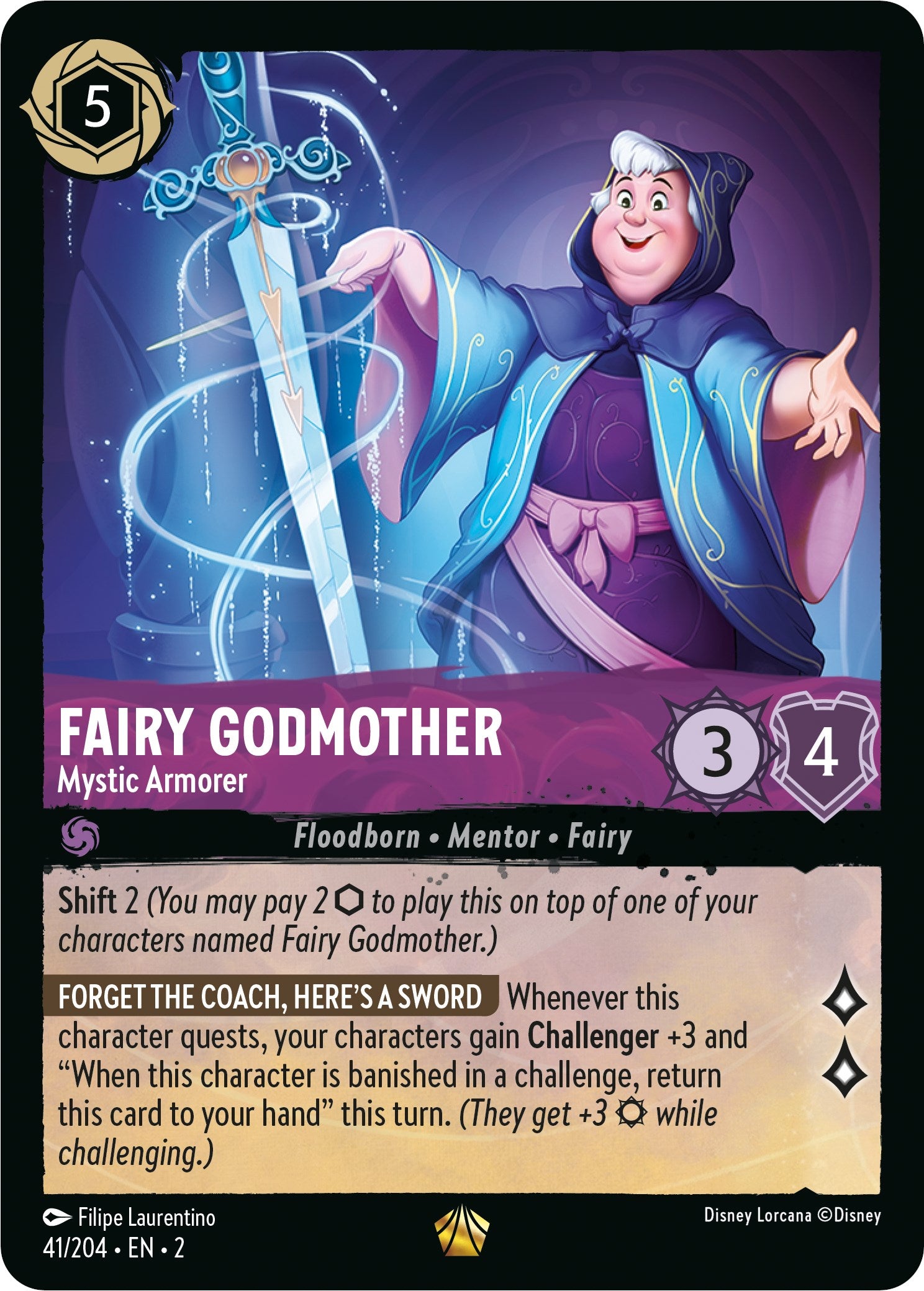 Fairy Godmother - Mystic Armorer (41/204) [Rise of the Floodborn] - Disney - Card Brawlers | Quebec | Canada |
