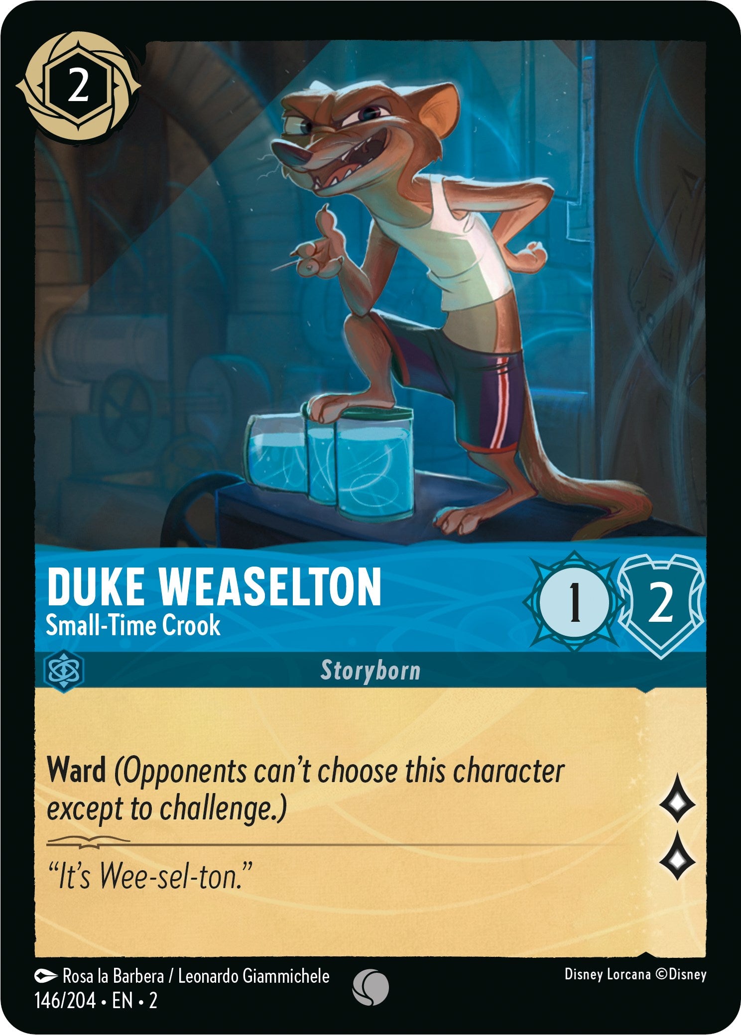 Duke Weaselton - Small-Time Crook (146/204) [Rise of the Floodborn] - Disney - Card Brawlers | Quebec | Canada |