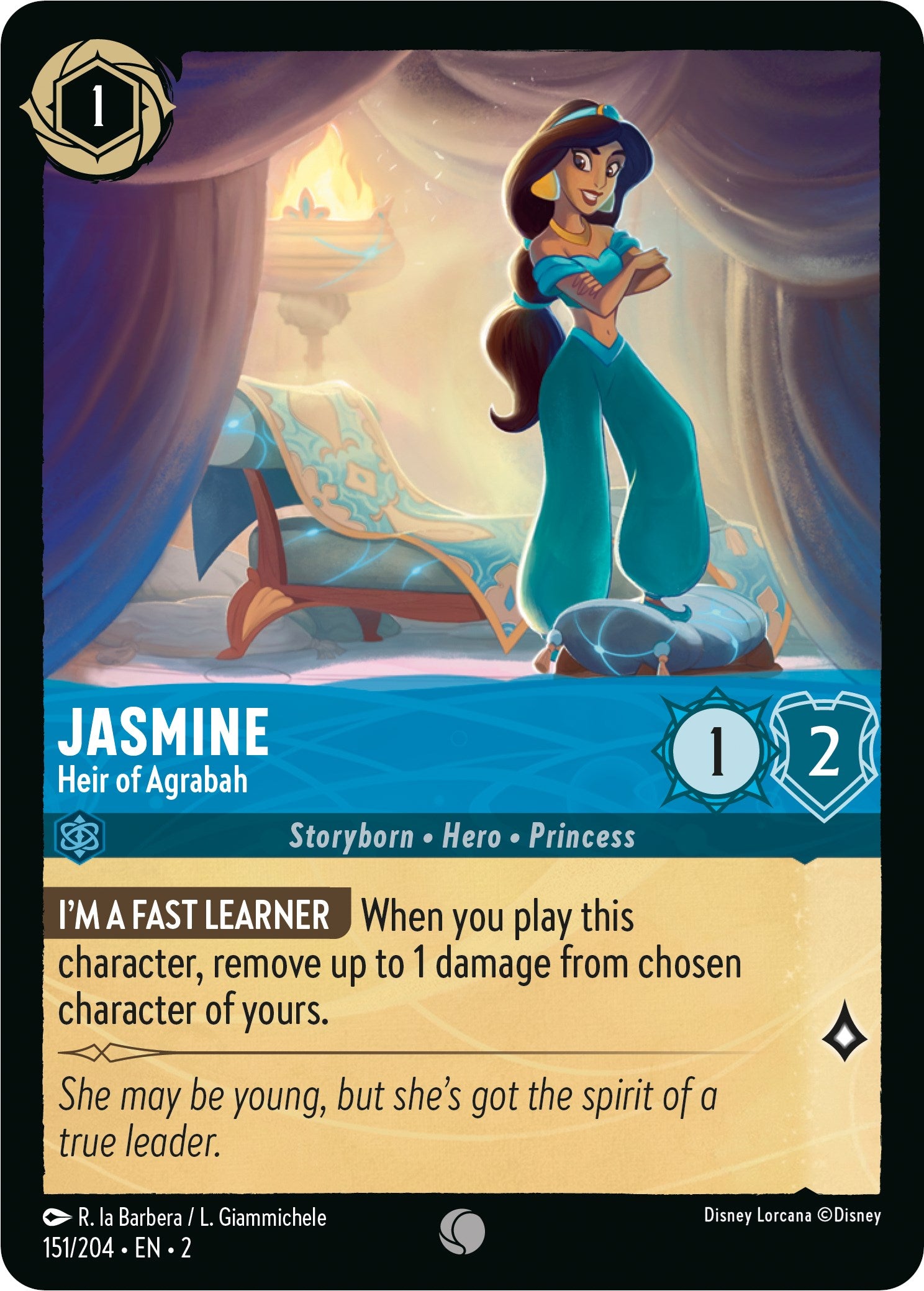 Jasmine - Heir of Agrabah (151/204) [Rise of the Floodborn] - Disney - Card Brawlers | Quebec | Canada |
