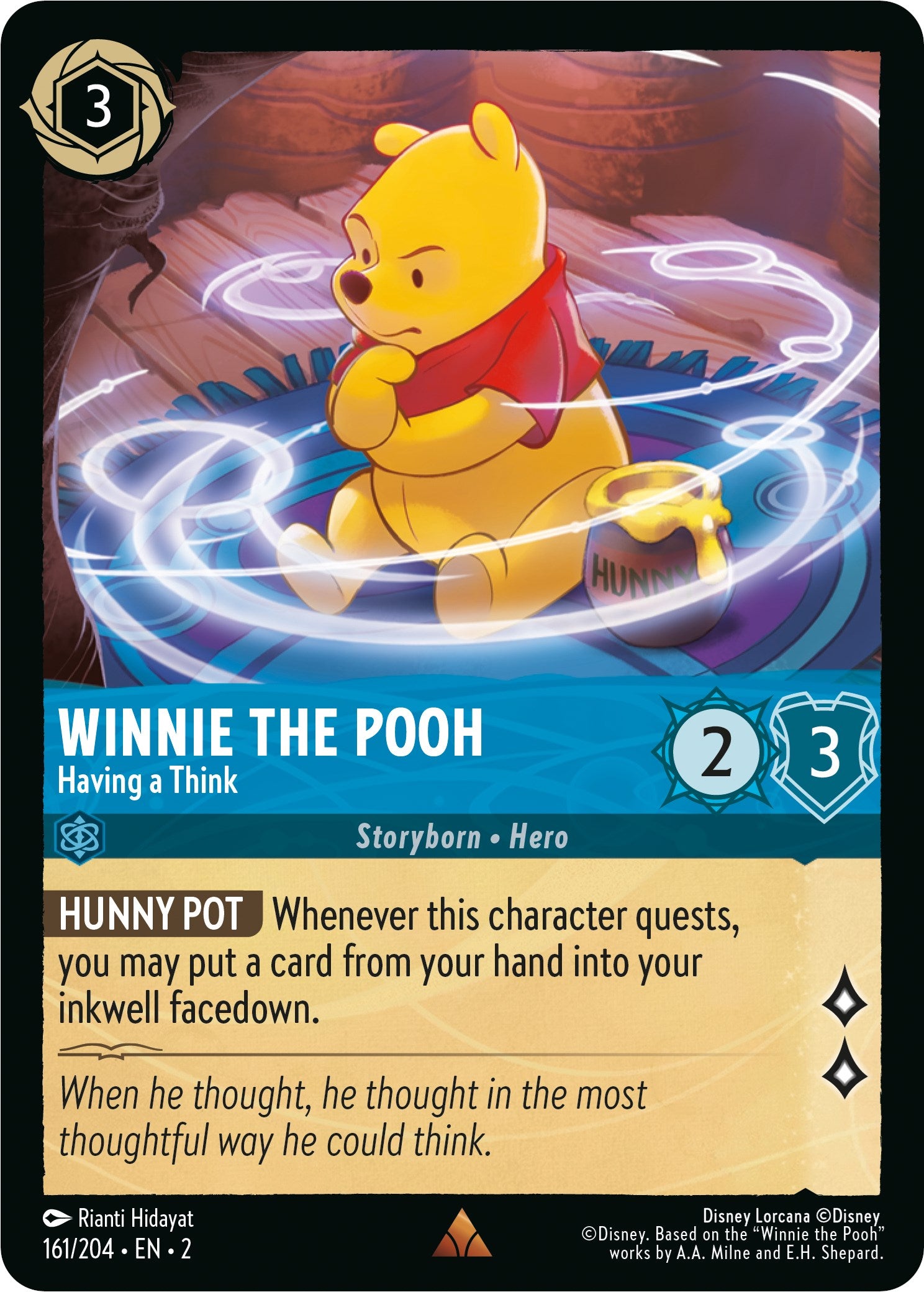 Winnie the Pooh - Having a Think (161/204) [Rise of the Floodborn] - Disney - Card Brawlers | Quebec | Canada |