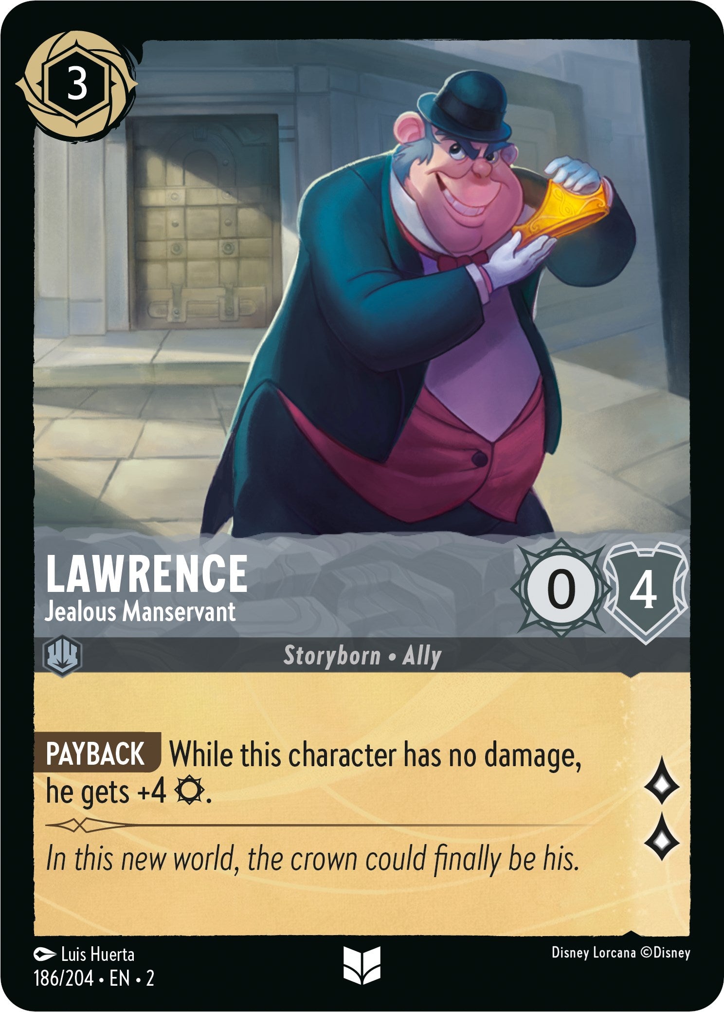 Lawrence - Jealous Manservant (186/204) [Rise of the Floodborn] - Disney - Card Brawlers | Quebec | Canada |