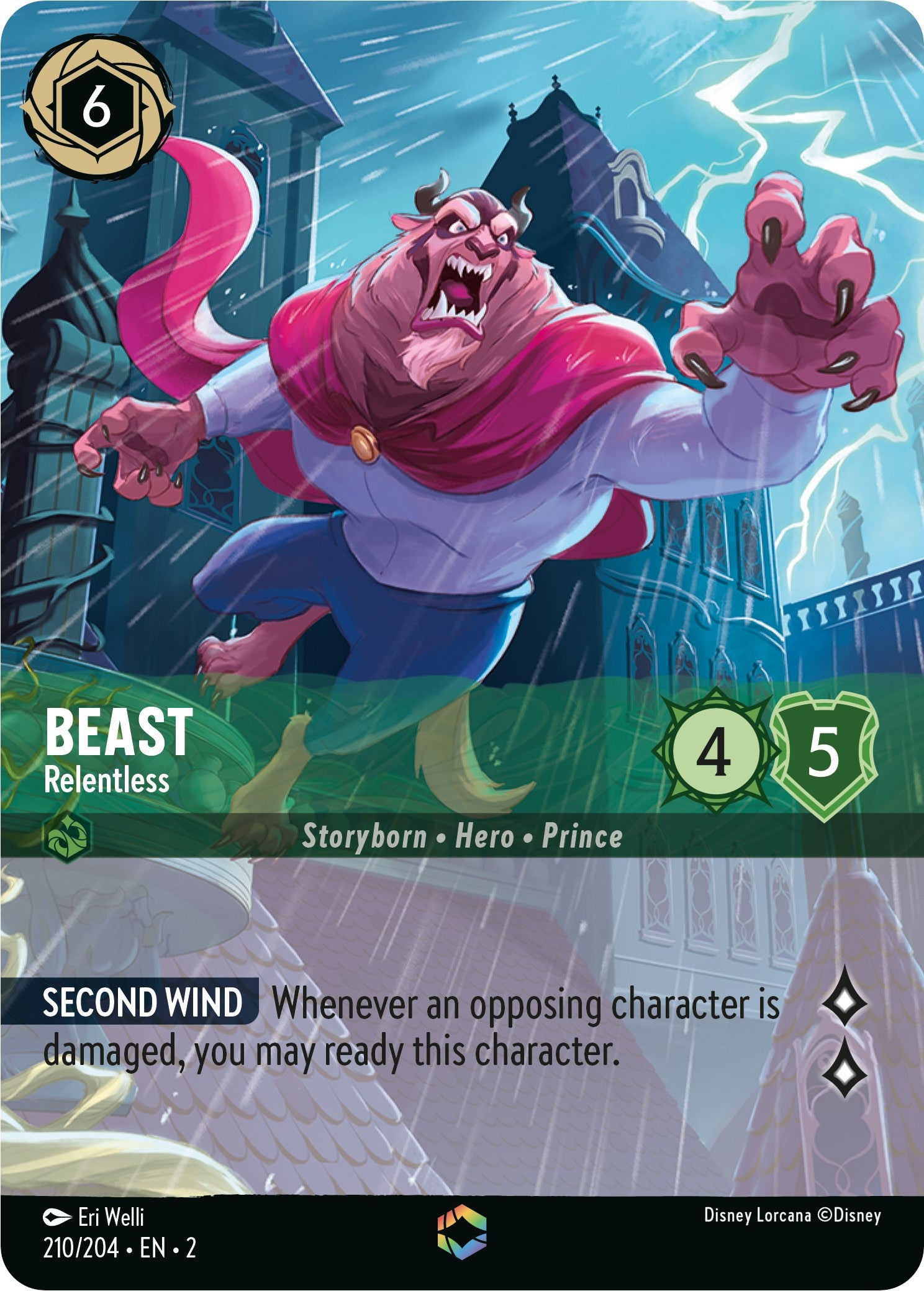 Beast - Relentless (Enchanted) (210/204) [Rise of the Floodborn] - Disney - Card Brawlers | Quebec | Canada |