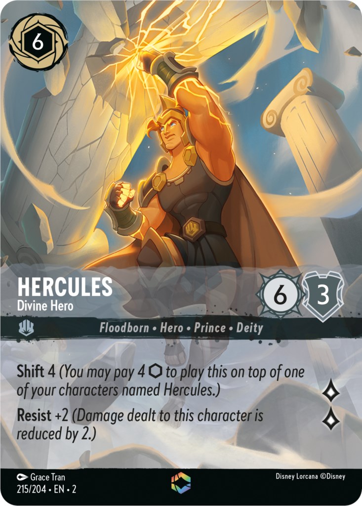 Hercules - Divine Hero (Enchanted) (215/204) [Rise of the Floodborn] - Disney - Card Brawlers | Quebec | Canada |