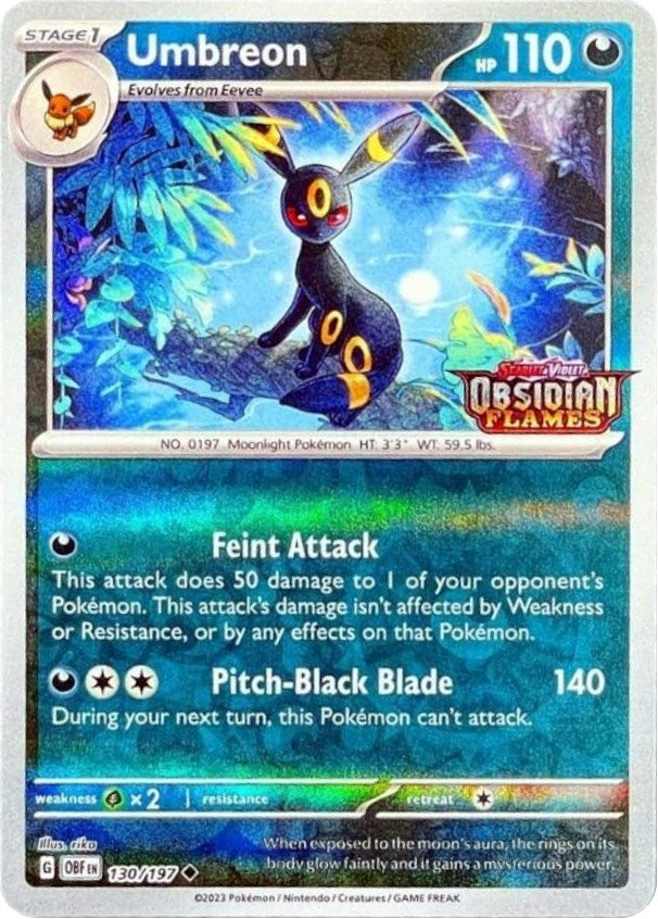 Umbreon (130/197) (Obsidian Flames Stamped) [Scarlet & Violet: Obsidian Flames] - Pokémon - Card Brawlers | Quebec | Canada |
