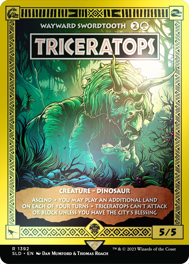 Triceratops - Wayward Swordtooth (Rainbow Foil) [Secret Lair Drop Series] - Magic: The Gathering - Card Brawlers | Quebec | Canada |