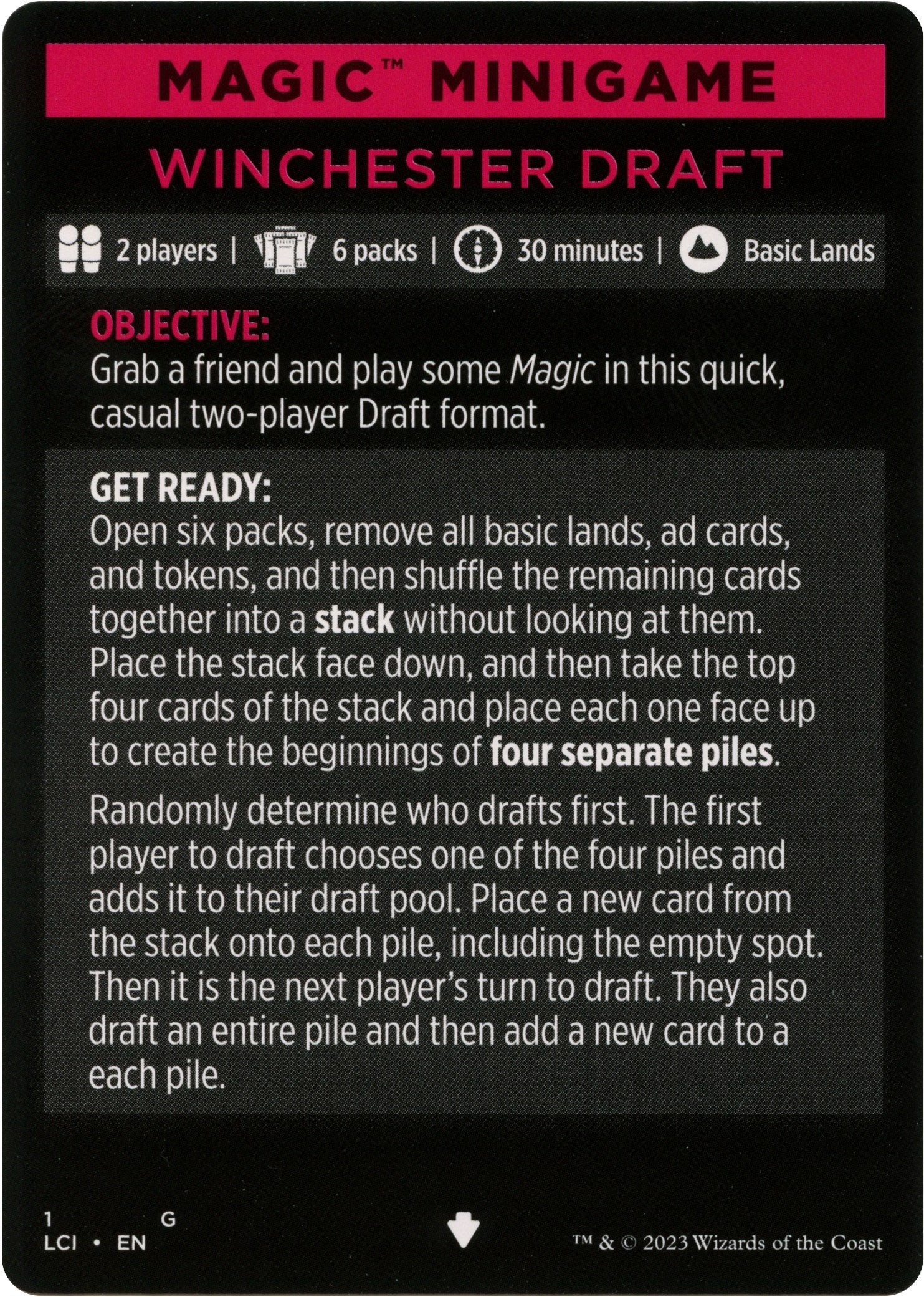 Winchester Draft (Magic Minigame) [The Lost Caverns of Ixalan Minigame] - Magic: The Gathering - Card Brawlers | Quebec | Canada |
