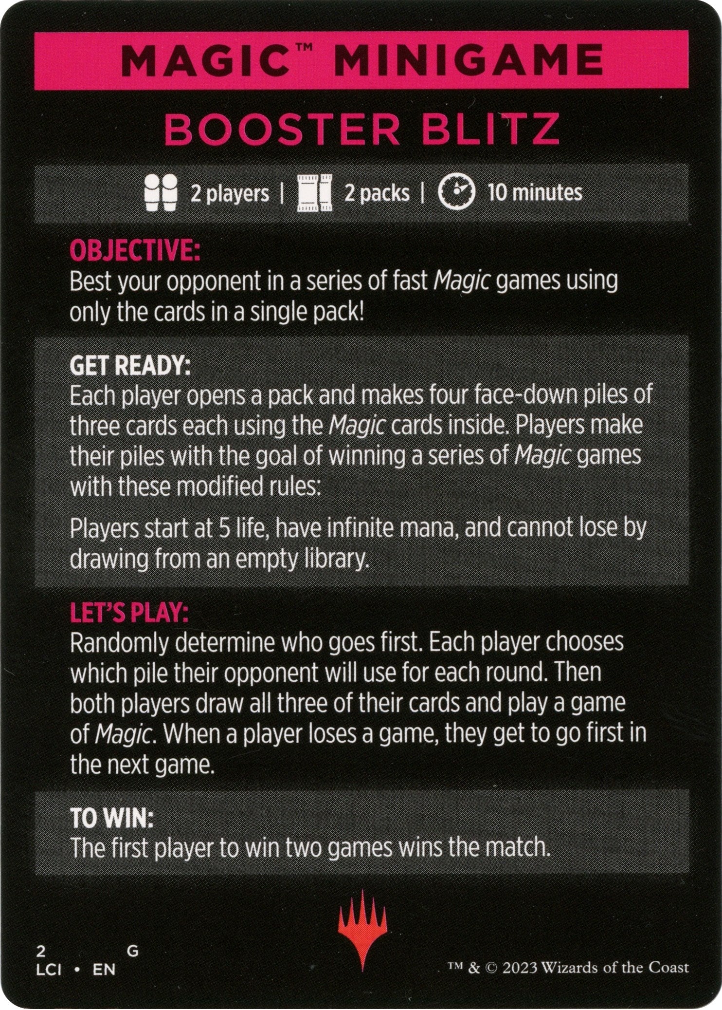 Booster Blitz (Magic Minigame) [The Lost Caverns of Ixalan Minigame] - Magic: The Gathering - Card Brawlers | Quebec | Canada |