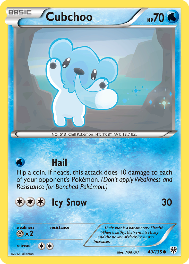 Cubchoo (40/135) [Black & White: Plasma Storm] - Pokémon - Card Brawlers | Quebec | Canada |