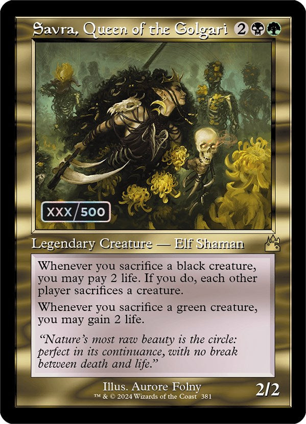 Savra, Queen of the Golgari (Retro) (Serialized) [Ravnica Remastered] - Magic: The Gathering - Card Brawlers | Quebec | Canada |