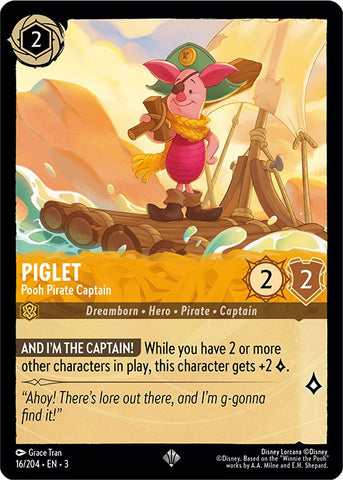 Piglet - Pooh Pirate Captain (16/204) [Into the Inklands] - Card Brawlers | Quebec | Canada | Yu-Gi-Oh!