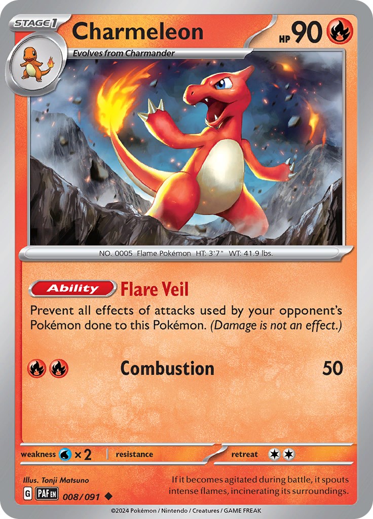 Charmeleon (008/091) [Scarlet & Violet: Paldean Fates] - Pokémon - Card Brawlers | Quebec | Canada |