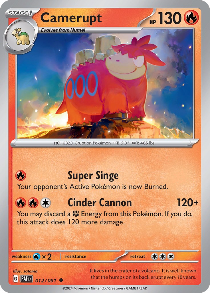 Camerupt (012/091) [Scarlet & Violet: Paldean Fates] - Pokémon - Card Brawlers | Quebec | Canada |