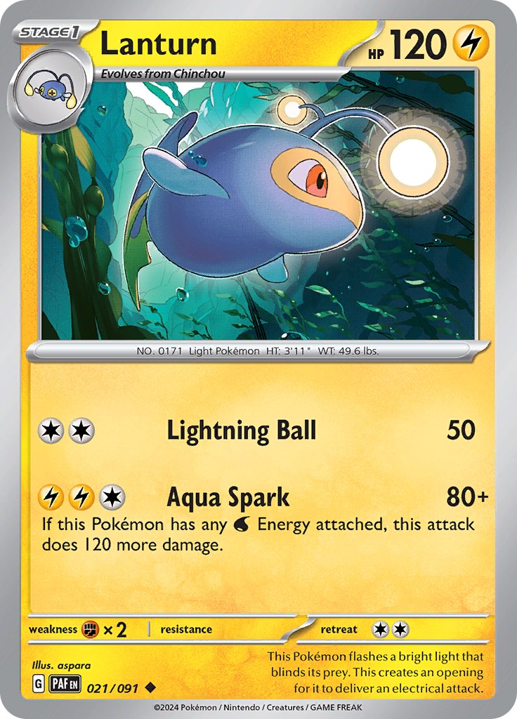 Lanturn (021/091) [Scarlet & Violet: Paldean Fates] - Pokémon - Card Brawlers | Quebec | Canada |