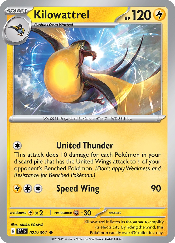 Kilowattrel (022/091) [Scarlet & Violet: Paldean Fates] - Pokémon - Card Brawlers | Quebec | Canada |