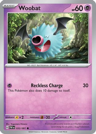 Woobat (032/091) [Scarlet & Violet: Paldean Fates] - Pokémon - Card Brawlers | Quebec | Canada |