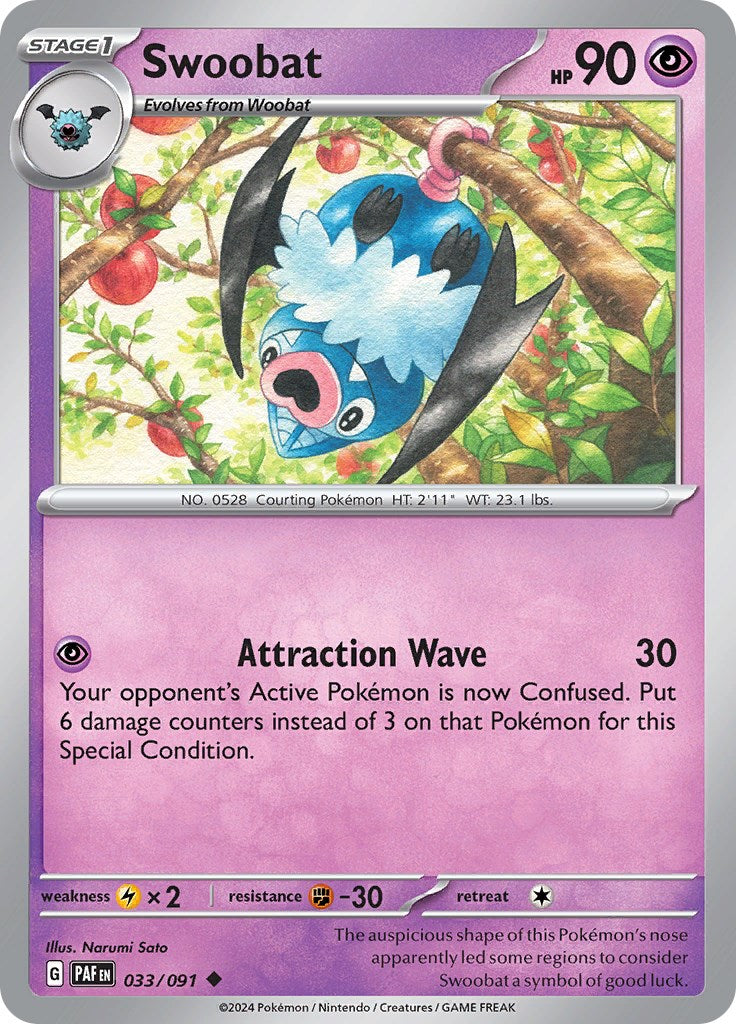 Swoobat (033/091) [Scarlet & Violet: Paldean Fates] - Pokémon - Card Brawlers | Quebec | Canada |