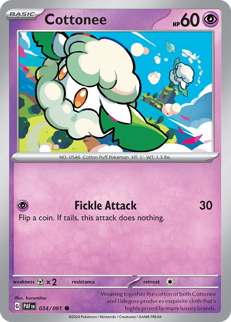 Cottonee (034/091) [Scarlet & Violet: Paldean Fates] - Pokémon - Card Brawlers | Quebec | Canada |