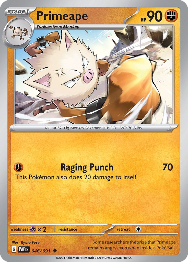 Primeape (046/091) [Scarlet & Violet: Paldean Fates] - Pokémon - Card Brawlers | Quebec | Canada |