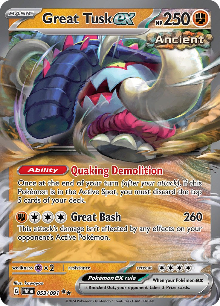 Great Tusk ex (053/091) [Scarlet & Violet: Paldean Fates] - Pokémon - Card Brawlers | Quebec | Canada |