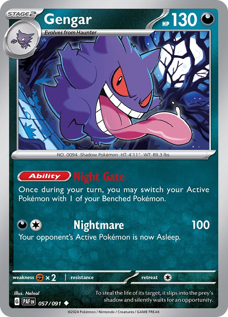 Gengar (057/091) [Scarlet & Violet: Paldean Fates] - Pokémon - Card Brawlers | Quebec | Canada |