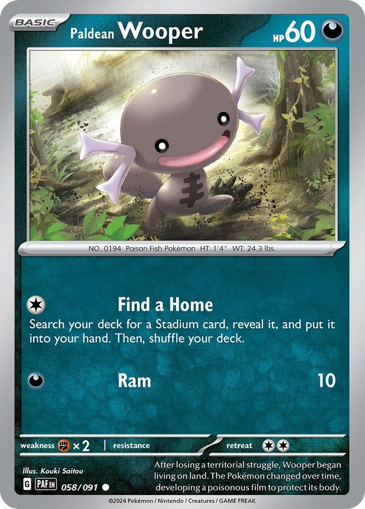 Paldean Wooper (058/091) [Scarlet & Violet: Paldean Fates] - Pokémon - Card Brawlers | Quebec | Canada |