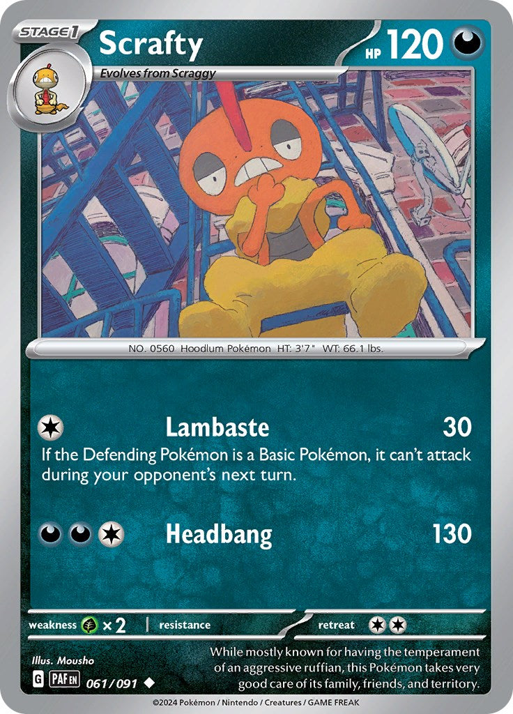 Scrafty (061/091) [Scarlet & Violet: Paldean Fates] - Pokémon - Card Brawlers | Quebec | Canada |