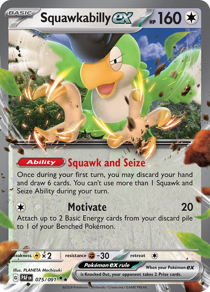Squawkabilly ex (075/091) [Scarlet & Violet: Paldean Fates] - Pokémon - Card Brawlers | Quebec | Canada |