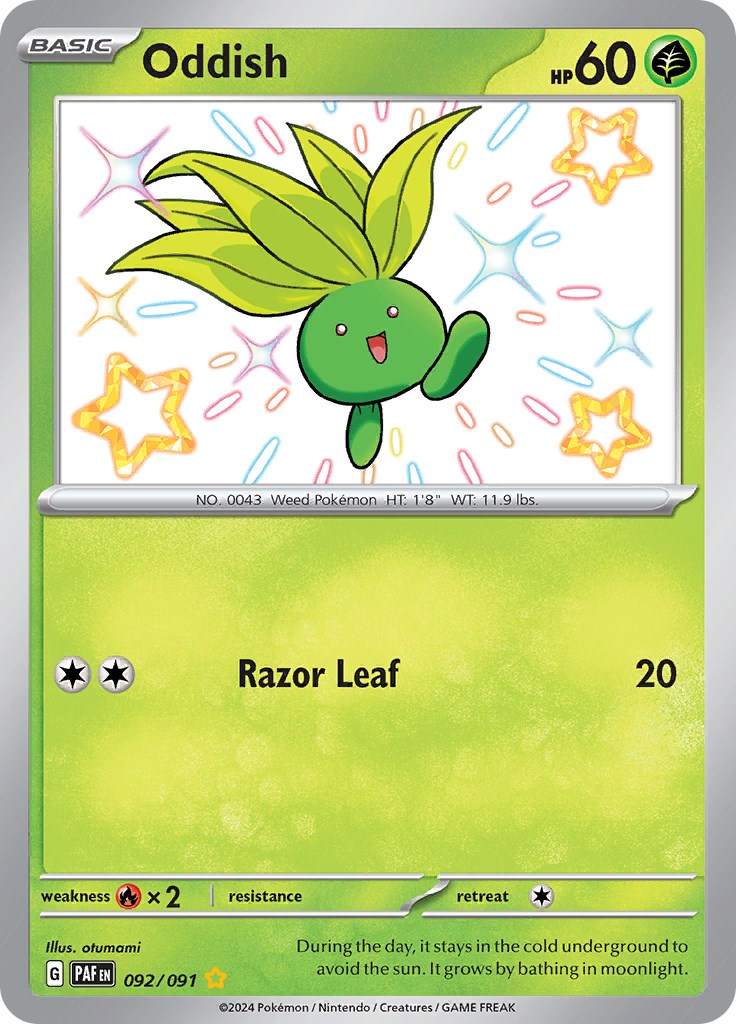Oddish (092/091) [Scarlet & Violet: Paldean Fates] - Pokémon - Card Brawlers | Quebec | Canada |