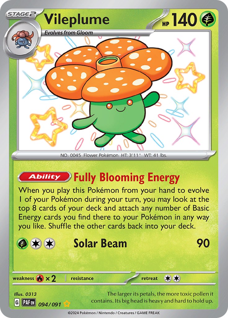 Vileplume (094/091) [Scarlet & Violet: Paldean Fates] - Pokémon - Card Brawlers | Quebec | Canada |