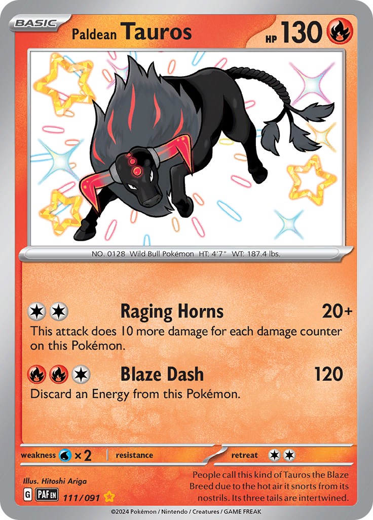 Paldean Tauros (111/091) [Scarlet & Violet: Paldean Fates] - Pokémon - Card Brawlers | Quebec | Canada |