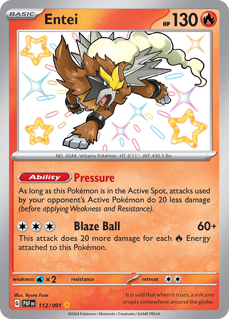Entei (112/091) [Scarlet & Violet: Paldean Fates] - Pokémon - Card Brawlers | Quebec | Canada |