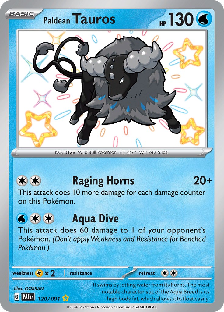 Paldean Tauros (120/091) [Scarlet & Violet: Paldean Fates] - Pokémon - Card Brawlers | Quebec | Canada |