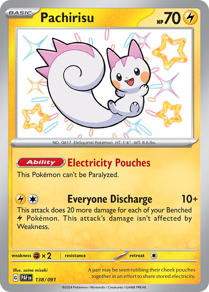 Pachirisu (138/091) [Scarlet & Violet: Paldean Fates] - Pokémon - Card Brawlers | Quebec | Canada |