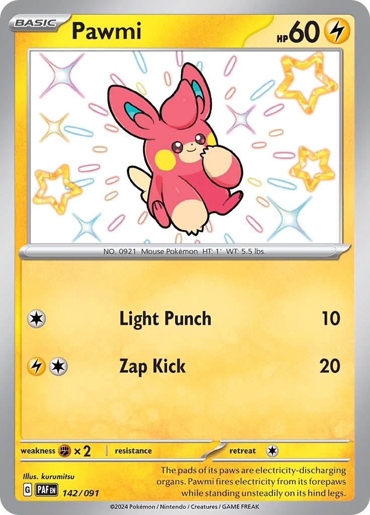 Pawmi (142/091) [Scarlet & Violet: Paldean Fates] - Pokémon - Card Brawlers | Quebec | Canada |
