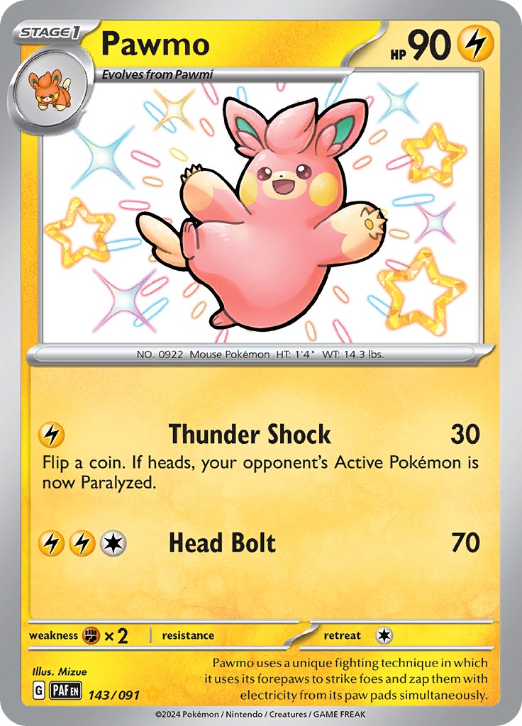 Pawmo (143/091) [Scarlet & Violet: Paldean Fates] - Pokémon - Card Brawlers | Quebec | Canada |