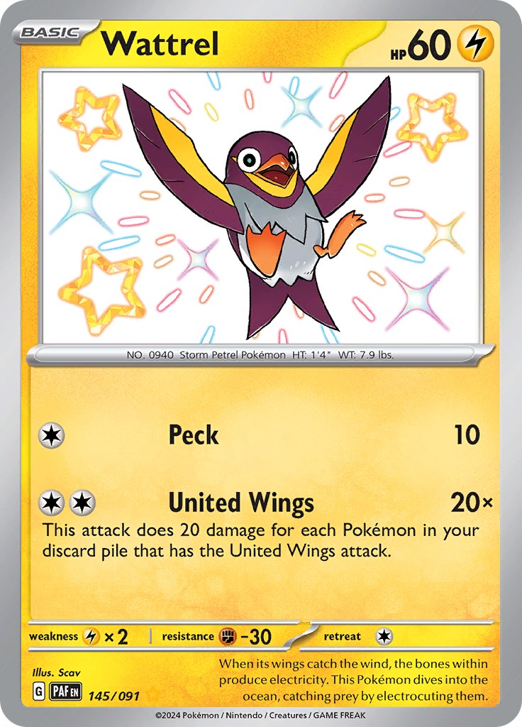 Wattrel (145/091) [Scarlet & Violet: Paldean Fates] - Pokémon - Card Brawlers | Quebec | Canada |