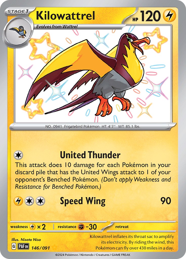 Kilowattrel (146/091) [Scarlet & Violet: Paldean Fates] - Pokémon - Card Brawlers | Quebec | Canada |