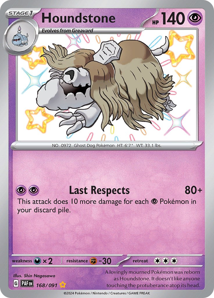 Houndstone (168/091) [Scarlet & Violet: Paldean Fates] - Pokémon - Card Brawlers | Quebec | Canada |
